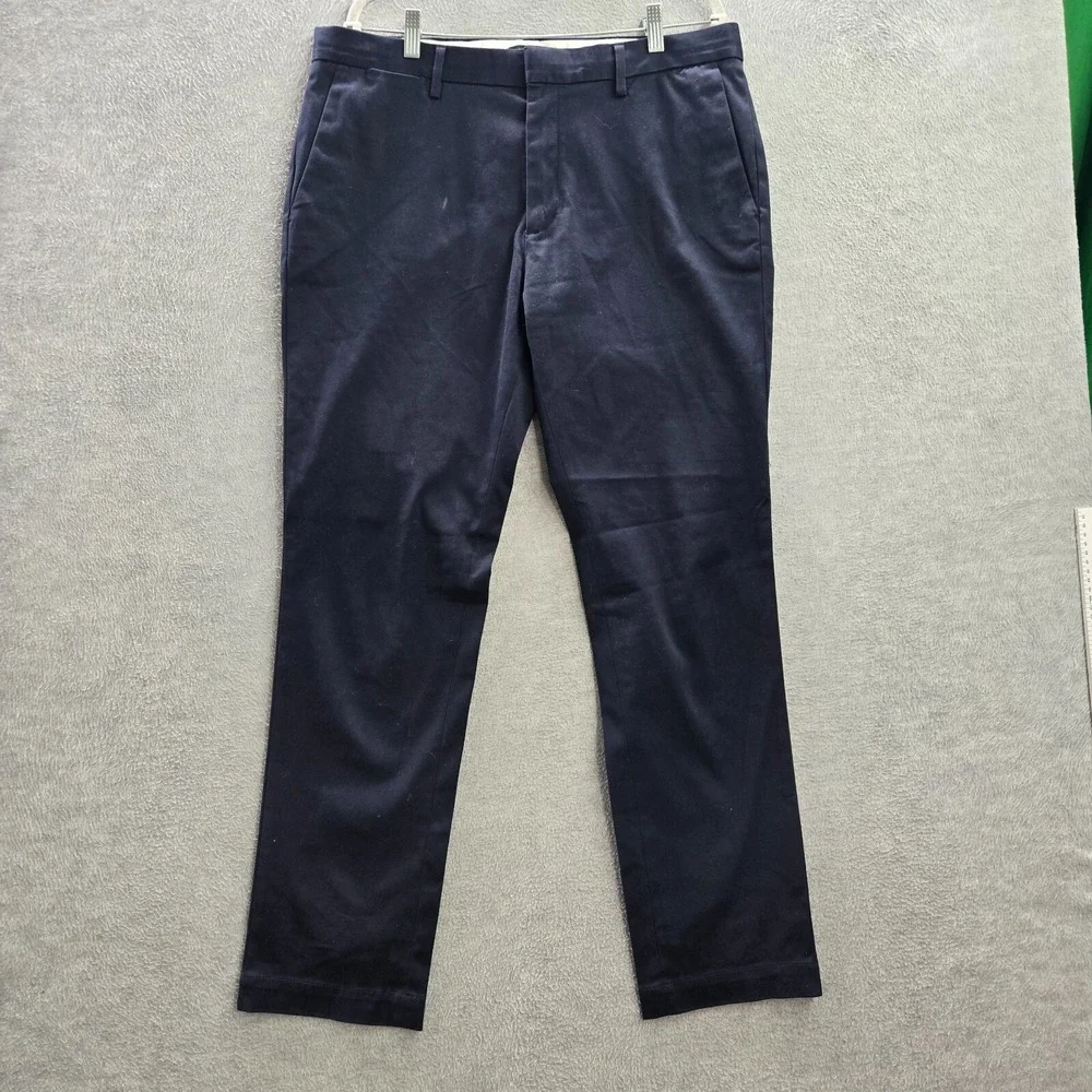 Banana Republic Men Pants 35x32 Blue Fulton Chino Straight Mid Rise READ